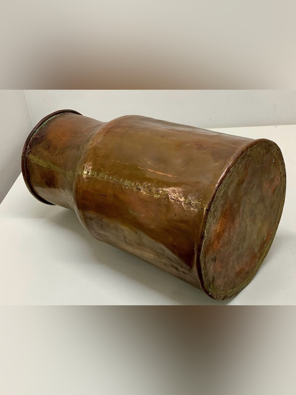 18th Century Antique Hammered Copper Brass Water Pitcher Vase Urn Jug - Picture 9 of 16